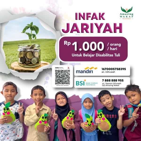 Infak Jariyah Rp. 1000/hari untuk sarana belajar Disabilitas Tuli - Torindo